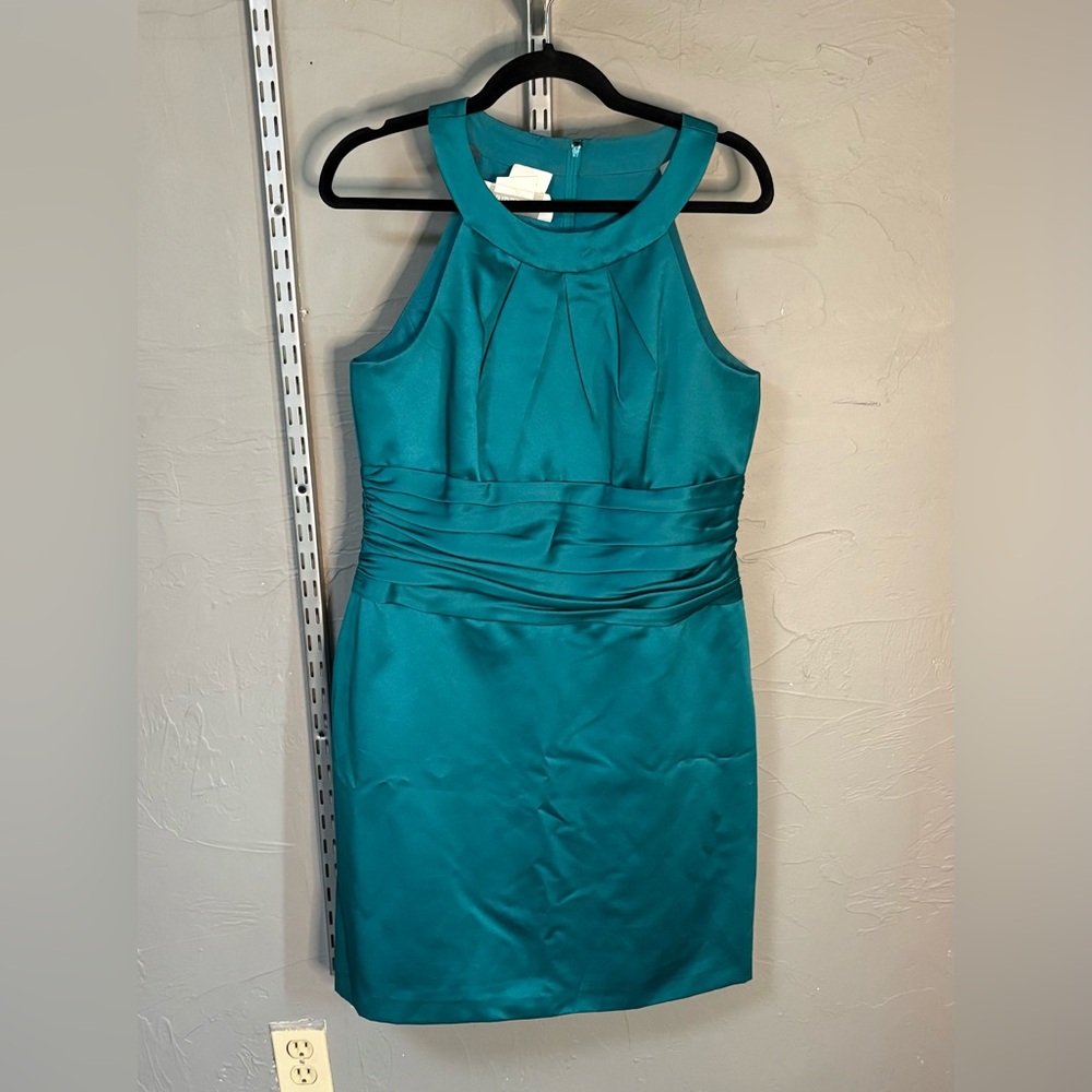 David's Bridal Formal Lined Green Sleeveless Dress Size 14 #W-359